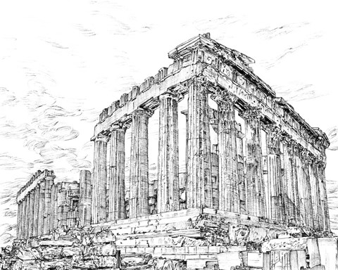 Framed Secret Greece in B&amp;W I Print