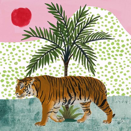 Framed Tiger at Sunrise II Print