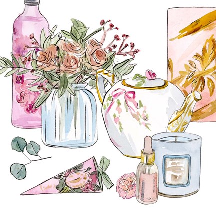 Framed Morning Glamour II Print