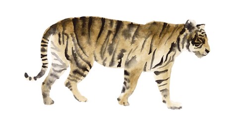 Framed Watercolor Tiger IV Print