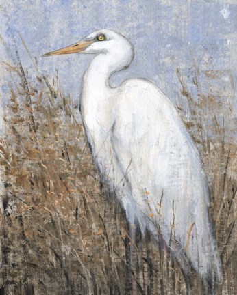 Framed White Heron II Print