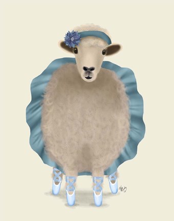 Framed Ballet Sheep 3 Print