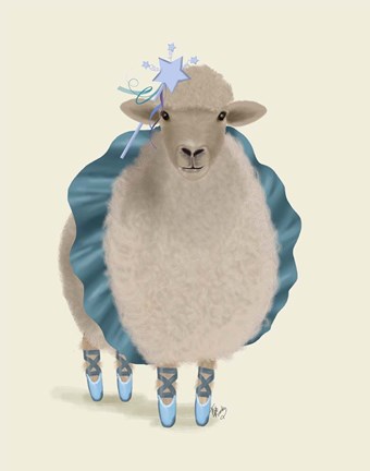 Framed Ballet Sheep 5 Print