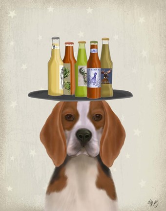 Framed Beagle Beer Lover Print