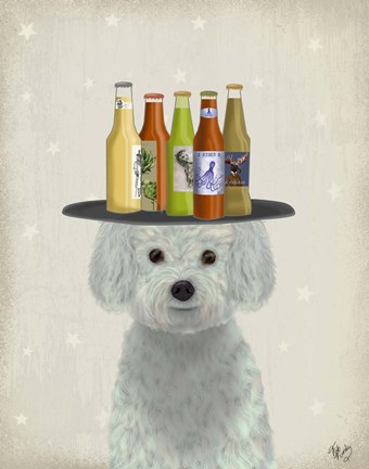 Framed Bichon Frise Beer Lover Print