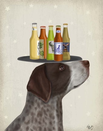 Framed German Shorthaired Pointer Ice Cream Beer Lover Print