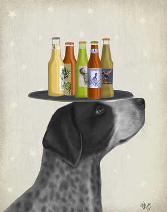 Framed German Shorthaired Pointer Ice Cream, Black Beer Lover Print