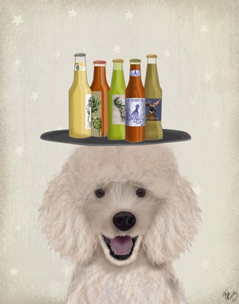 Framed Poodle Beer Lover Print