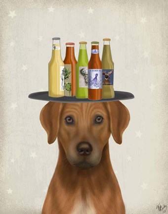 Framed Rhodesian Ridgeback Beer Lover Print