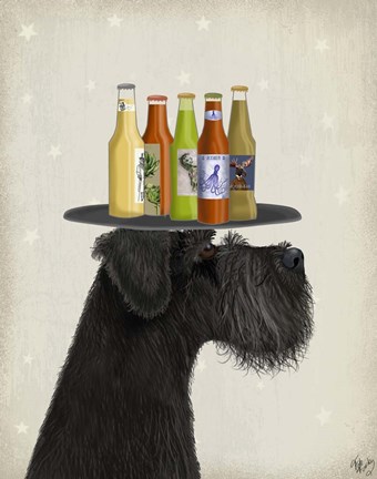 Framed Schnauzer Black Beer Lover Print