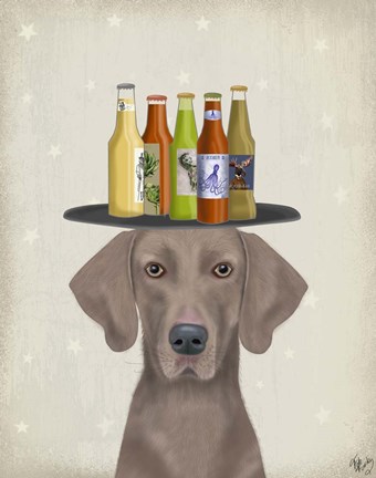 Framed Weimerarner Beer Lover Print