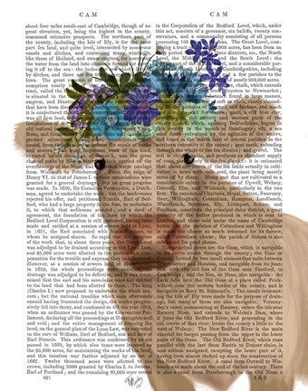 Framed Cow Cream Bohemian 2 Book Print Print