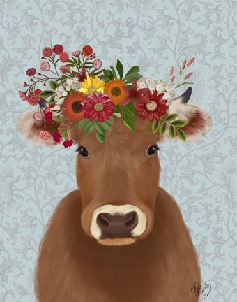 Framed Cow Bohemian 1 Print