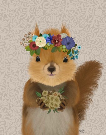 Framed Squirrel Bohemian Print