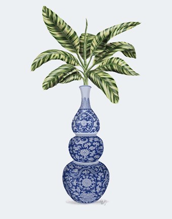 Framed Chinoiserie Vase 7, With Plant Print
