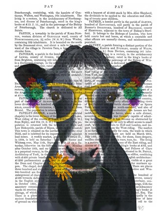 Framed Cow and Flower Glasses Book Print Print