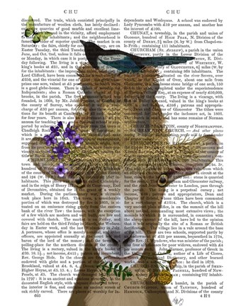 Framed Goat In Straw Hat Book Print Print