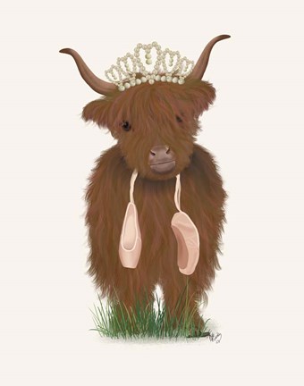 Framed Highland Cow Ballet Print