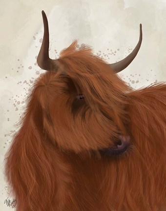 Framed Highland Cow 2, Portrait Print