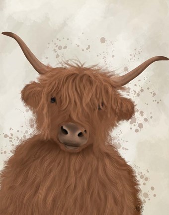 Framed Highland Cow 8, Portrait Print