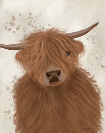 Framed Highland Cow 10, Portrait Print
