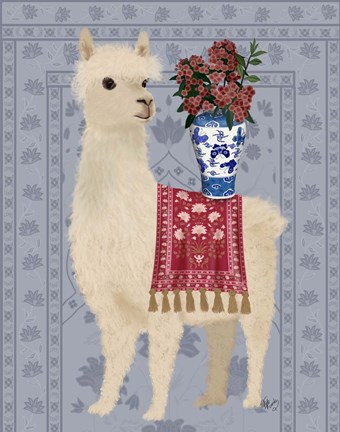 Framed Llama Chinoiserie 2 Print