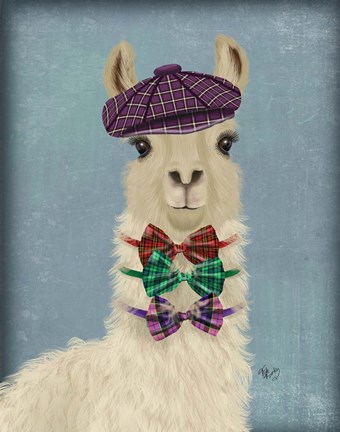 Framed Llama Dapper Print