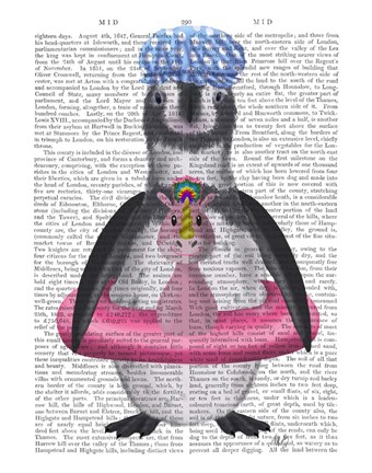 Framed Penguin Unicorn Rubber Ring Book Print Print