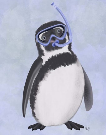 Framed Penguin Snorkel Print
