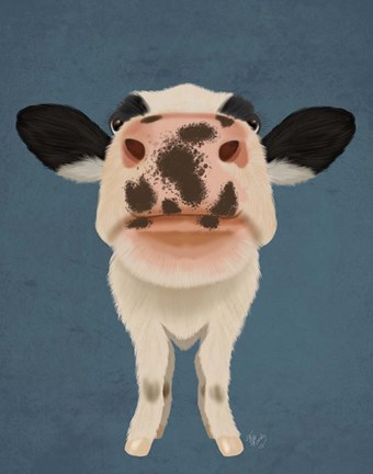 Framed Nosey Cow 1 Print