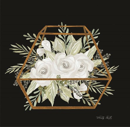 Framed Gold Geometric Polygon Print