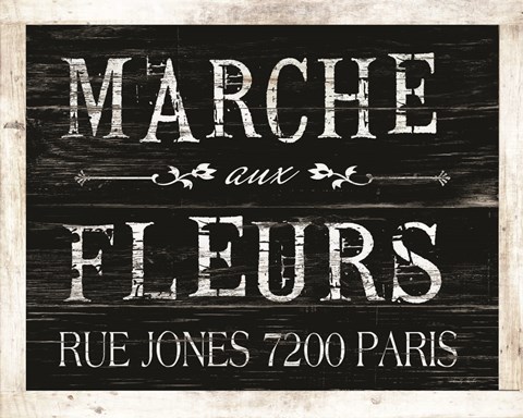 Framed Fleurs Sign II Print