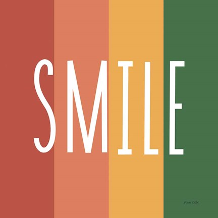 Framed Smile Rainbow Retro Print