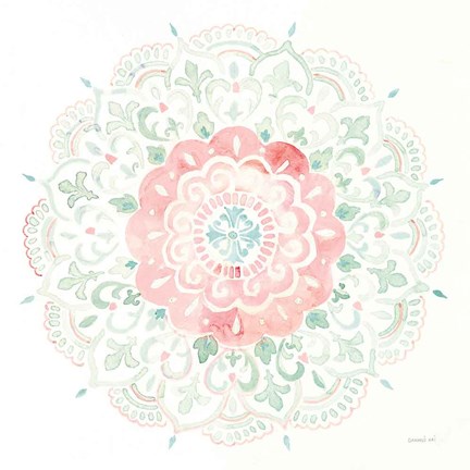 Framed Mandala Delight IV Blue Green Print