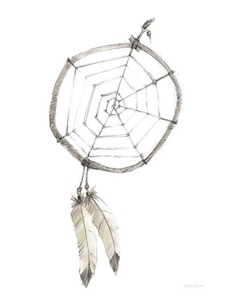 Framed Indian Dream Catcher Neutral Crop Print
