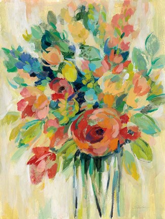 Framed Earthy Colors Bouquet I Print