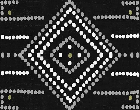 Framed Daisy Dots Tile VI Black Print