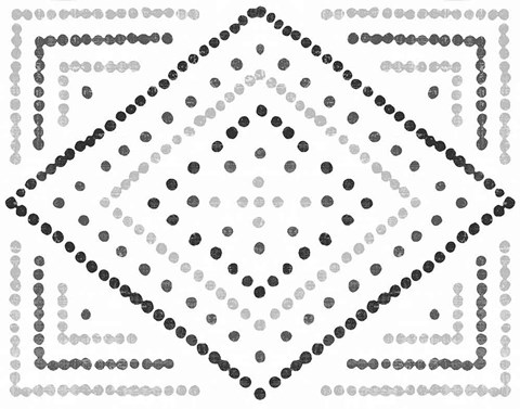 Framed Daisy Dots Tile II Black Print