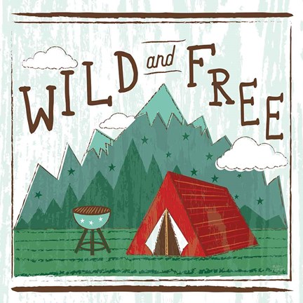 Framed Comfy Camping V Print