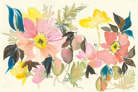 Framed Pastel Garden I Print