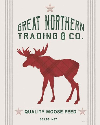 Framed Northern Trading Moose Feed Print