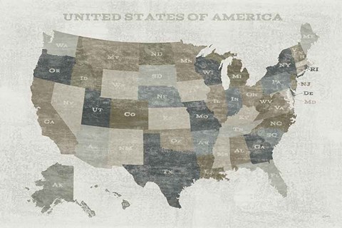 Framed Slate US Map Print