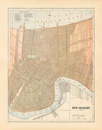 Framed Map of New Orleans Print