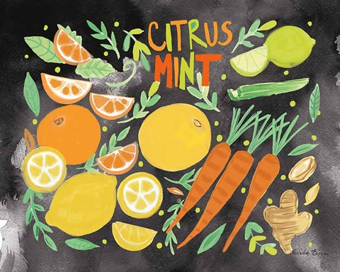 Framed Fruitie Smoothie IV on Black Print