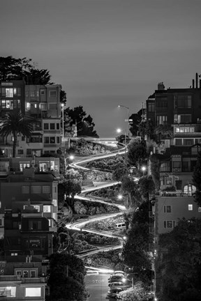 Framed Lombard Street BW Print