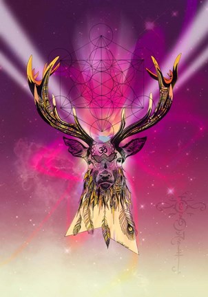 Framed Cosmic Stag Print