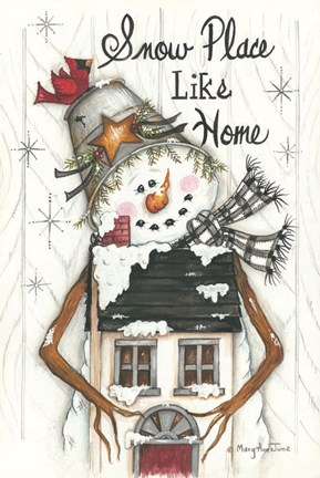Framed Snow Place Like Home Print