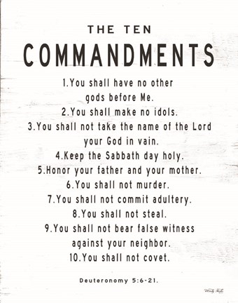 Framed Ten Commandments Print