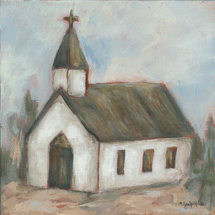 Framed Chapel on the Hill Print