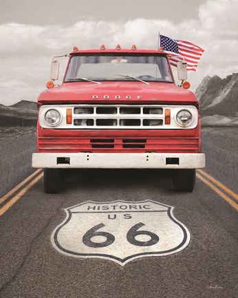 Framed Dodge on Route 66 Print